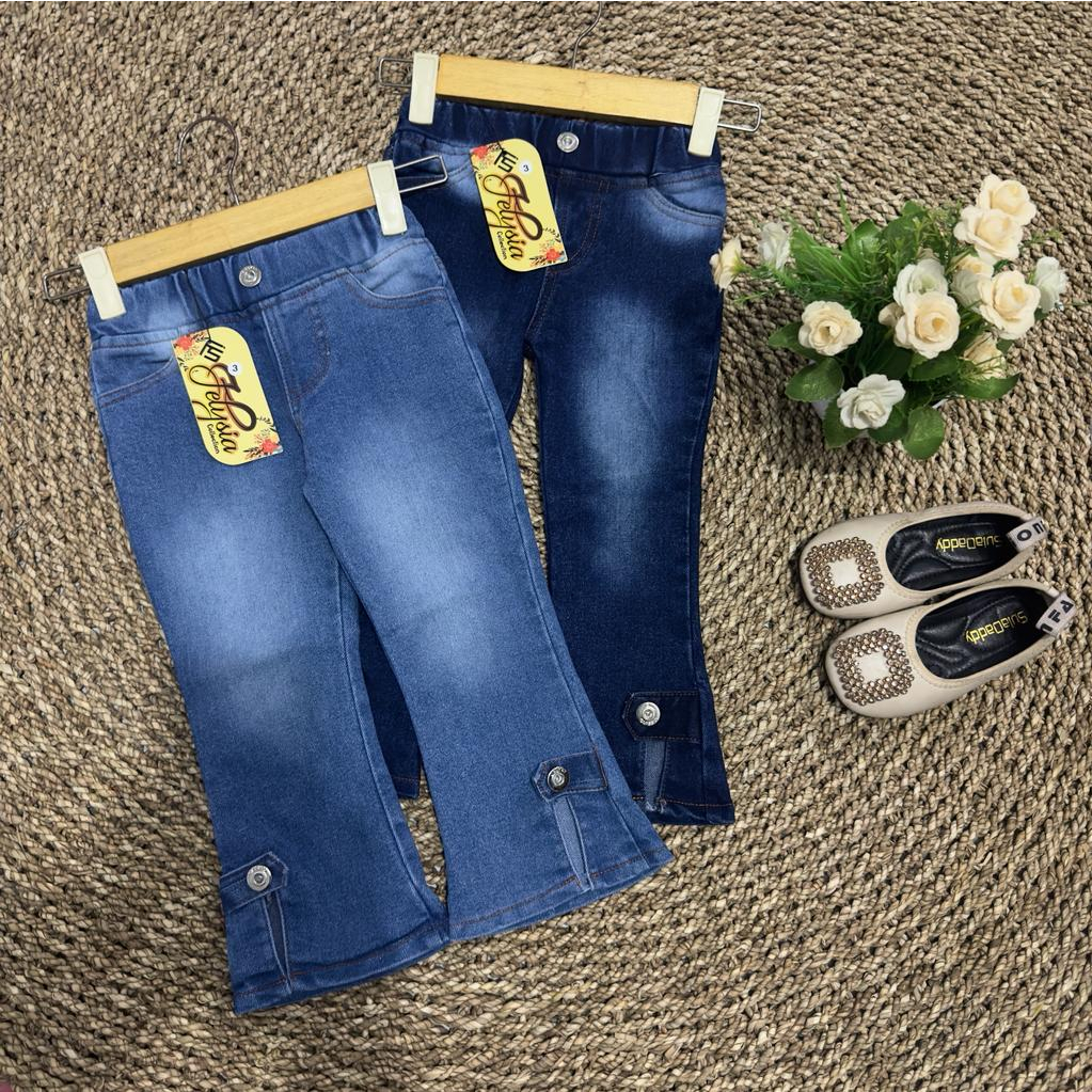 Celana Panjang Anak Perempuan Umur 1-6 Tahun | KAIN JEANS STRECH PREMIUM