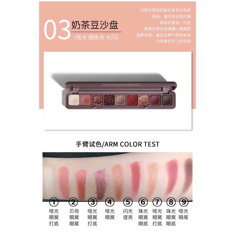 Lameila Colour Geometry Eye Shadow Pallete / Eyeshadow 9 warna