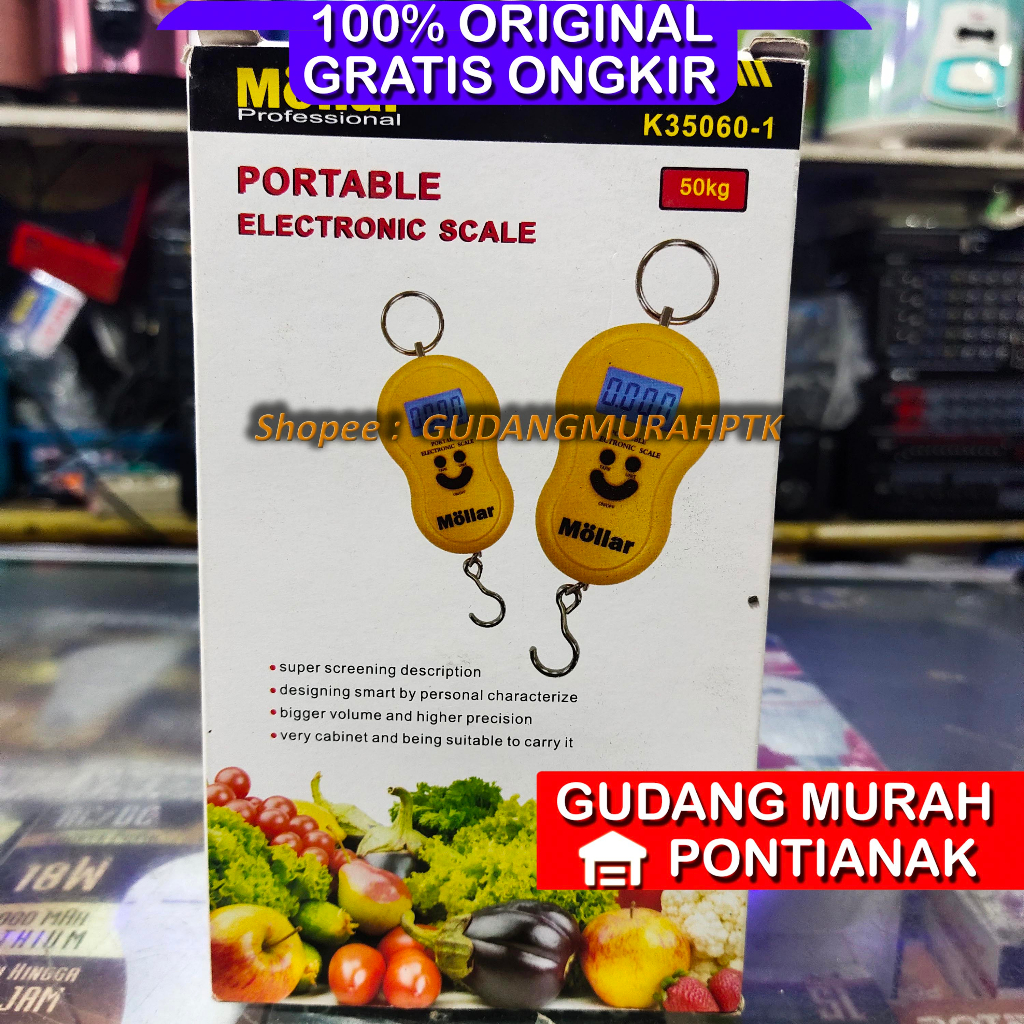 TIMBANGAN GANTUNG MOLLAR 50KG KUALITAS ATAS bukan timbangan murahan TIMBANGAN KOPER GANTUNG DIGITAL SCALE PORTABLE 50kg 50 kg MOLLAR