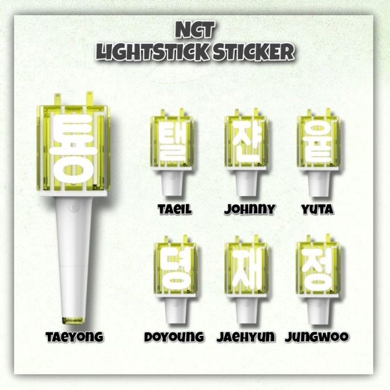 NCT Lightstick Stiker Reflective Sticker Deco Initial Name Character