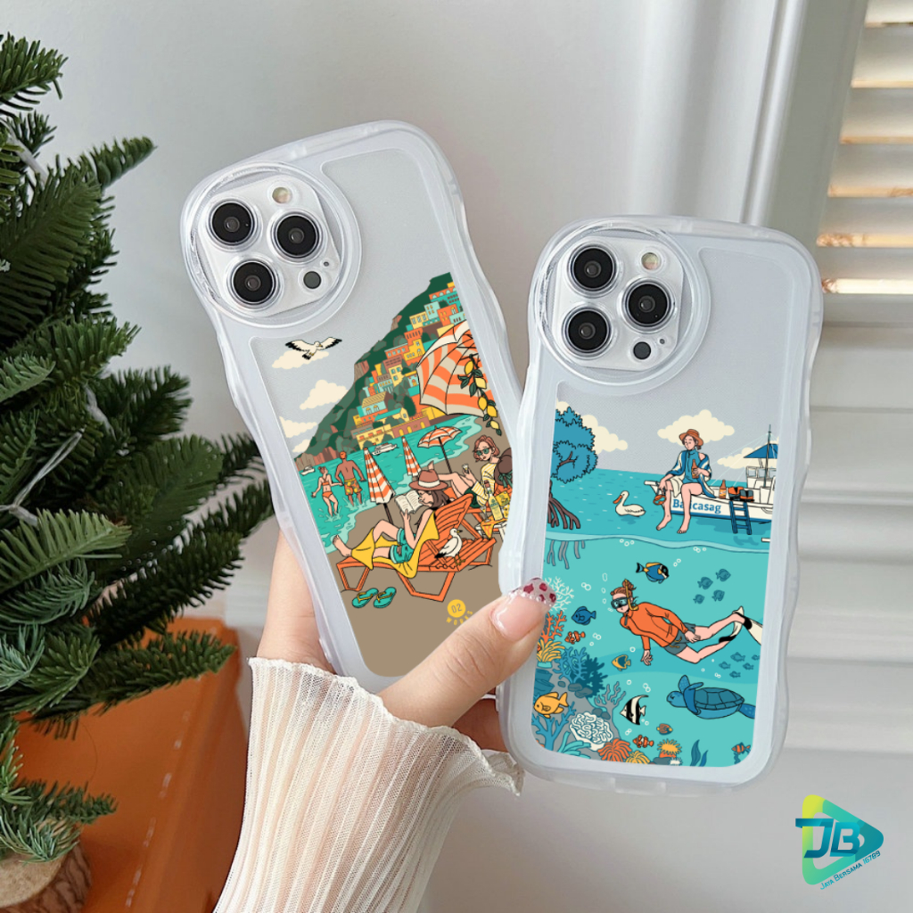 CUSTOM SOFTCASE WAVE GELOMBANG CLEAR CUSTOM HOLIDAY FOR REALME C1 C2 5 5I C3 9 9I 10 C11 C12 C25 C15 C20 C21 C21Y C25Y C30 C31 C33 C35 NARZO 50I 50A PRIME JB8673