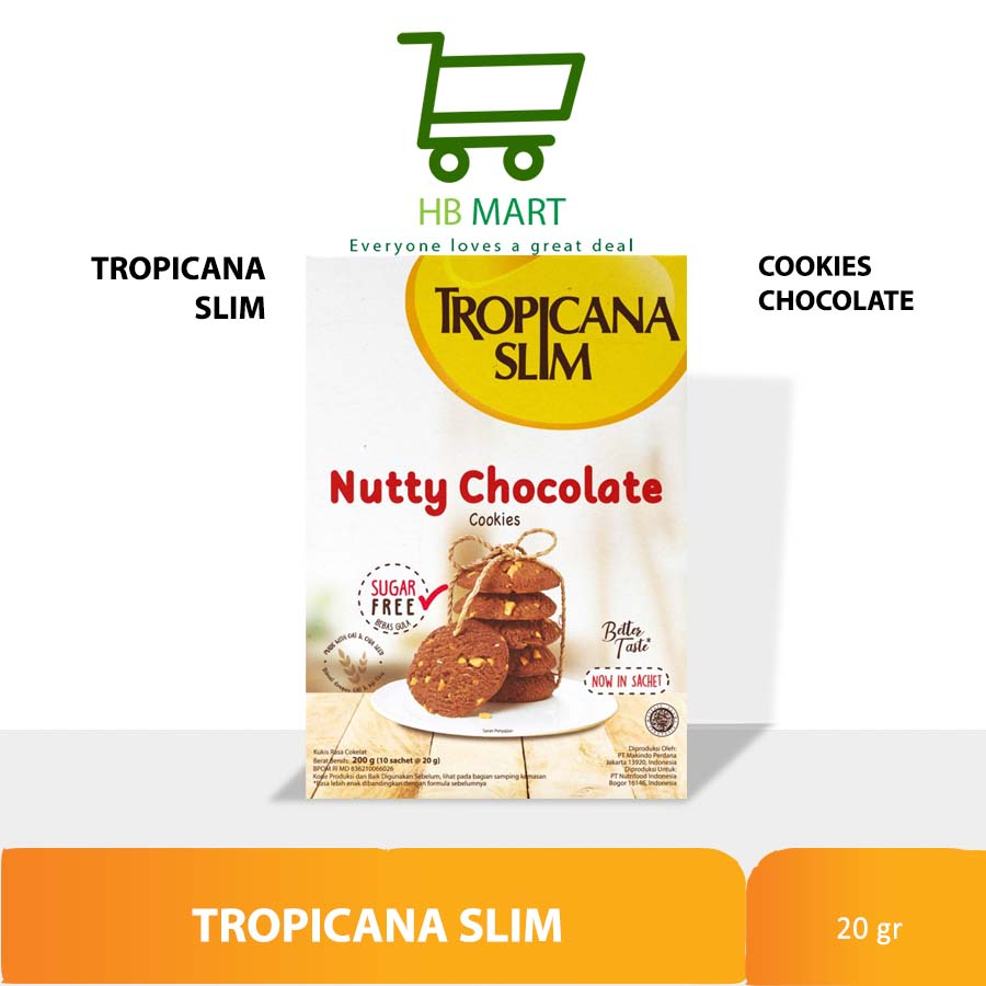 

Tropicana Slim Nutty Chocolate Cookies 200gr - Snack Bebas Gula