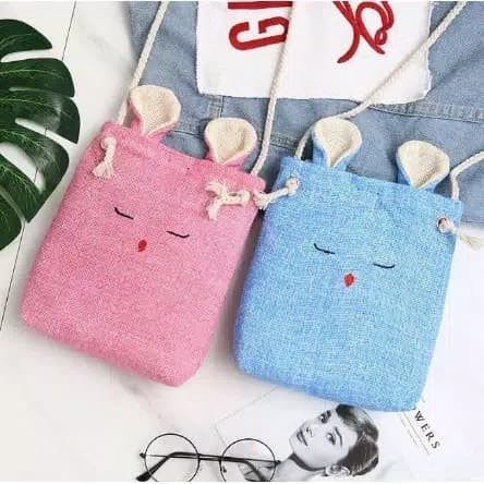 Tas Kanvas Emotikon Tas Selempang Tas Mini Tas Fashion Wanita Sling Bag Murah