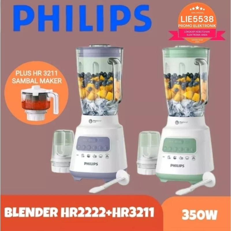 BLENDER PHILIPS HR 2222 / HR2222 KACA 2L