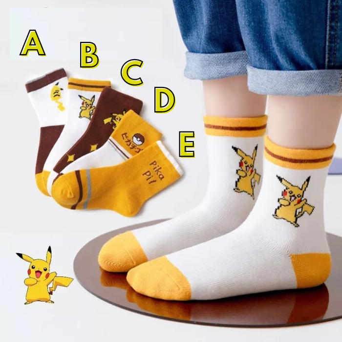 Kaos Kaki Anak Laki Sekolah TK SD Motif Cowok Kartun Pokemon Fashion Korea Socks Kids Terbaru J9