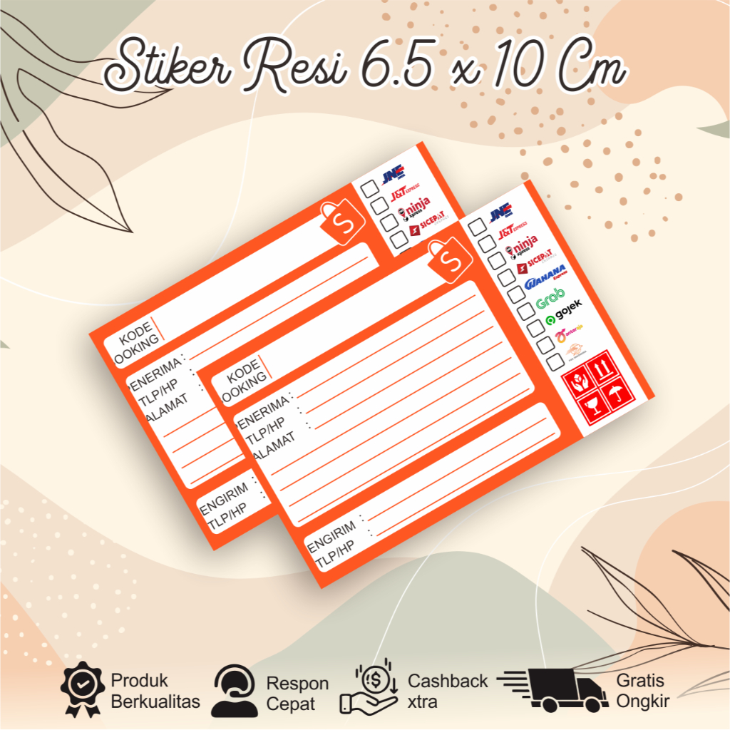 

Sticker Label Pengiriman Online Shop Stiker Olshop HVS Color 10 x 6,5 cm