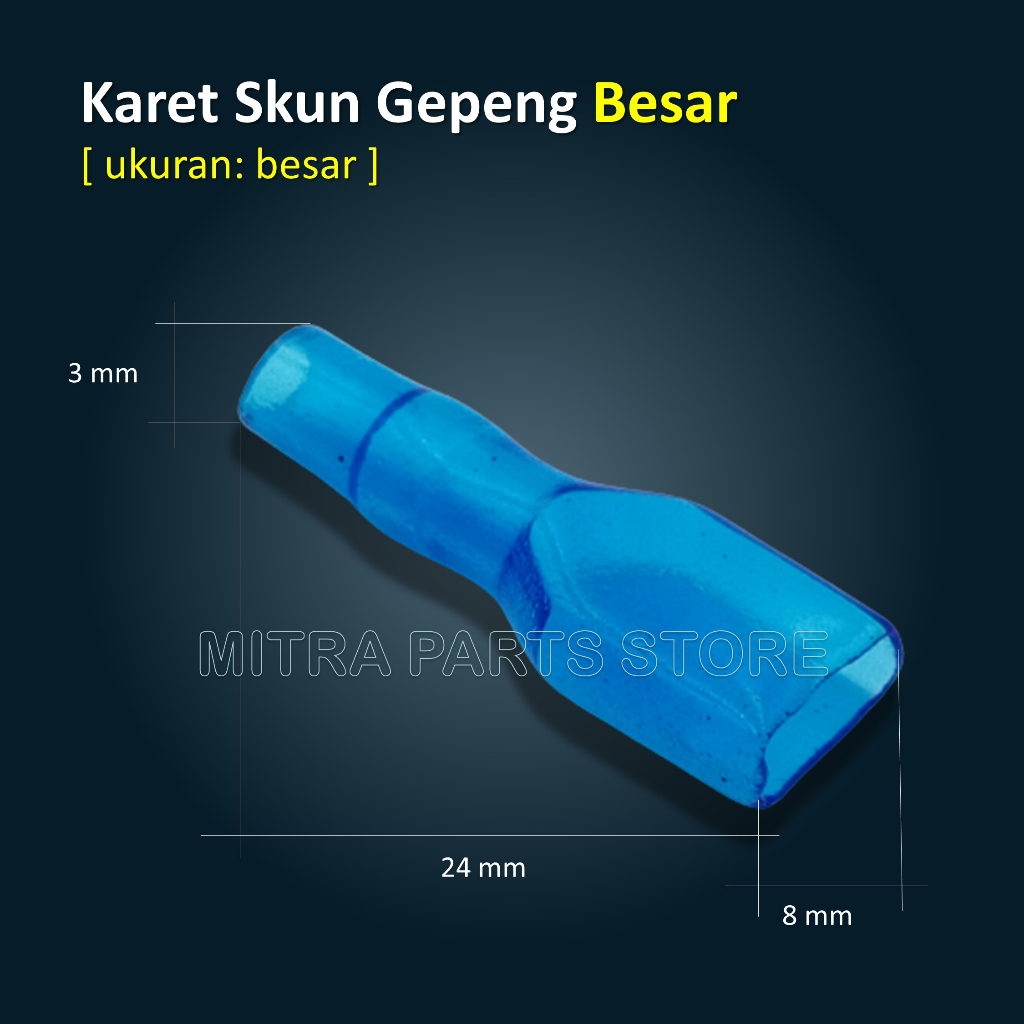 Skun Kabel Motor Gepeng COWOK BESAR + Karet COVER 10 PCS Sekun dengan Karet Cover