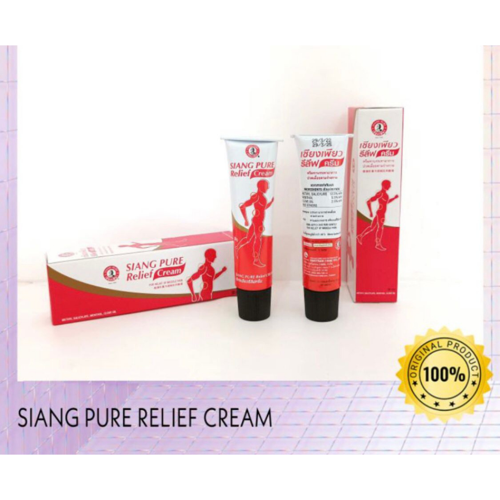 Siang Pure Relief Cream For Relief of Muscle Pain/Cream Nyeri Otot
