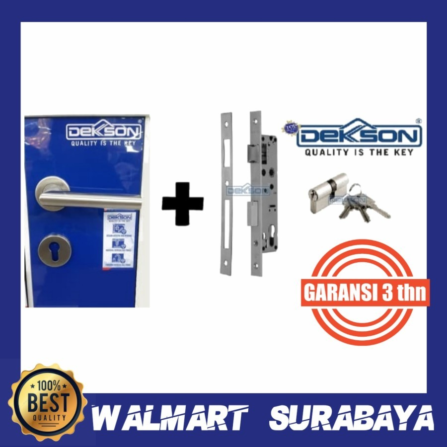 Terbaik Set Kunci Pintu Kayu Dekkson Silinder Handle Kunci Dekkson