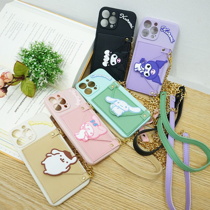Case Dompet Tali Rantai Accessories 3D For Type Oppo Vivo Realme Infinix Iphone Xiaomi Samsung - Slo