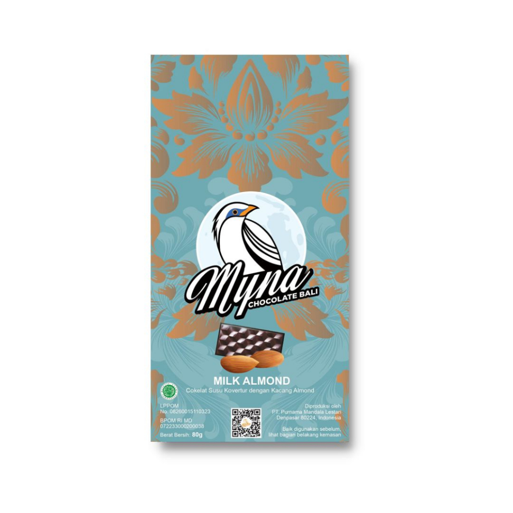 

Myna Chocolate - MILK CHOCOLATE - Milk Almond