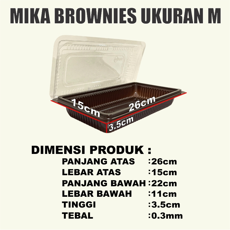 Mika Brownies M Medium Tray Box Sushi Uk Sedang Dus Semua Jasa Kirim