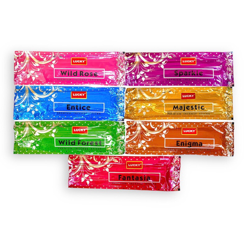 Dupa Renteng Lucky Import India 22 cm 1 Renteng isi 6 Bungkus Sticks Full Harum Wangi