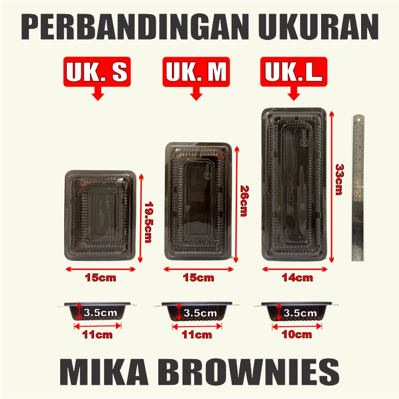 Mika Brownies M Medium Tray Box Sushi Uk Sedang Dus Semua Jasa Kirim