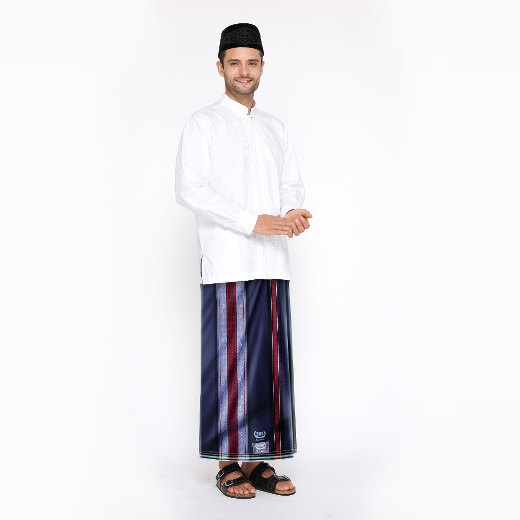 Sarung BHS Classic Silver Motif C44 DKH Abu Merah