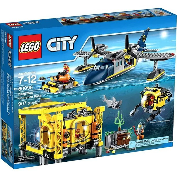 LEGO 60096 CITY DEEP SEA OPERATION BASE 907 PCS SHARK SUBMARINE KAPAL SELAM UNDERWATER MAINAN BALOK 