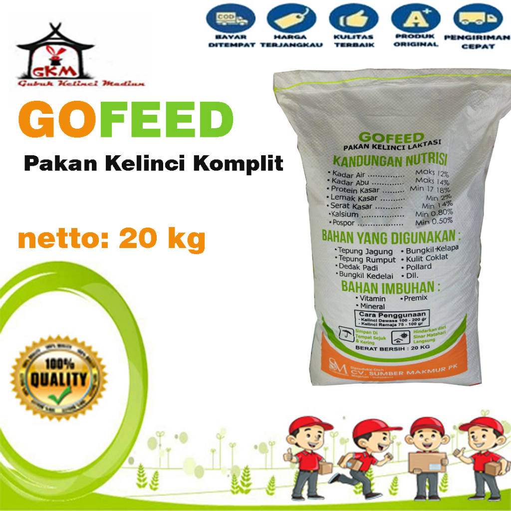 Pellet Pakan Kelinci GO FEED Orange 20 kg