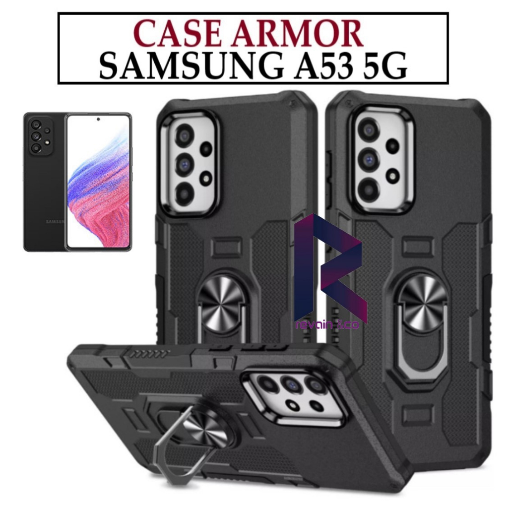 Case Armor SAMSUNG GALAXY A53 5G Iring Cincin Magnetic Kesing Hp Protect kamera Premium Hard Case Standing Robot Pelindung Kamera