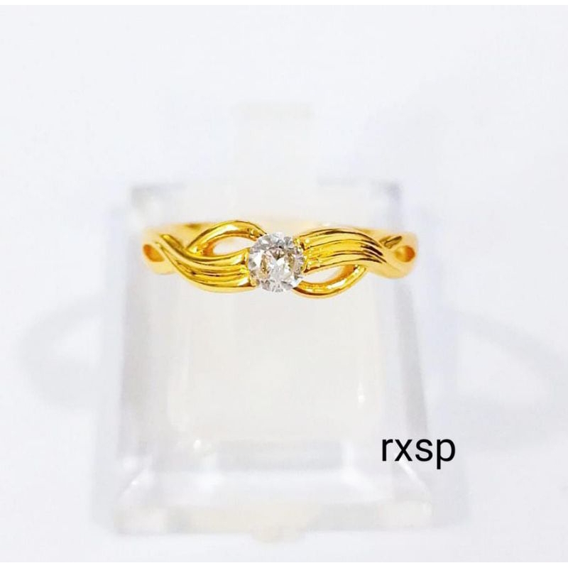 Cincin warna emas 24 k lapis kristal impor ada 6motif ,mewah bisa dipakai harian