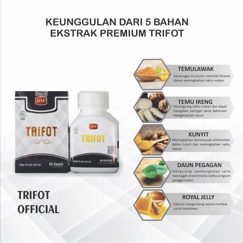 Paket TRIFOT Isi 60 2 Botol Bonus 1 Botol Isi 30 Kapsul