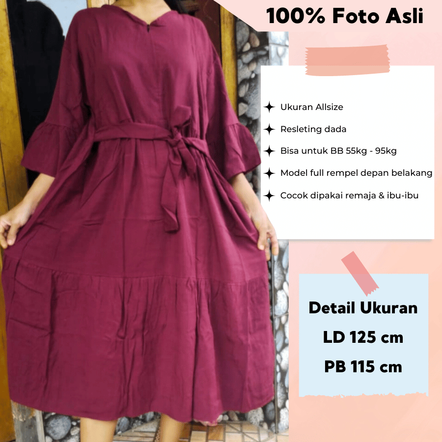 Daster Kekinian Home Dress Busui Resleting Depan Short Dres Rayon Premium Jumbo