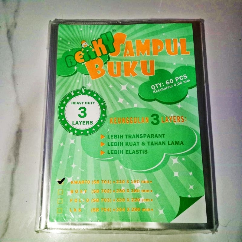 

Sampul Plastik Buku Beaky (Bening & Tebal) Kwarto