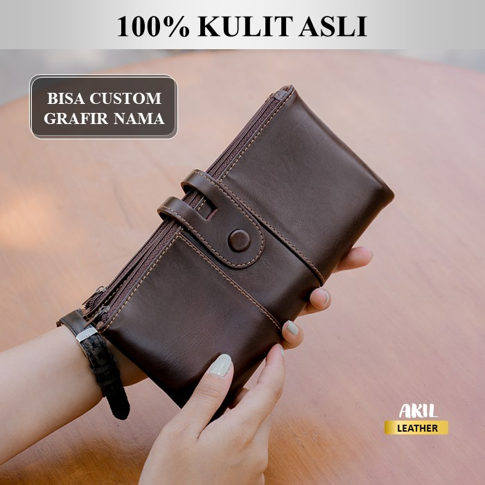 Dompet Panjang Kulit Wanita Branded Alona Geisha Leather Wallet 100% Kulit Sapi Asli Original Premium Cewek Terbaru