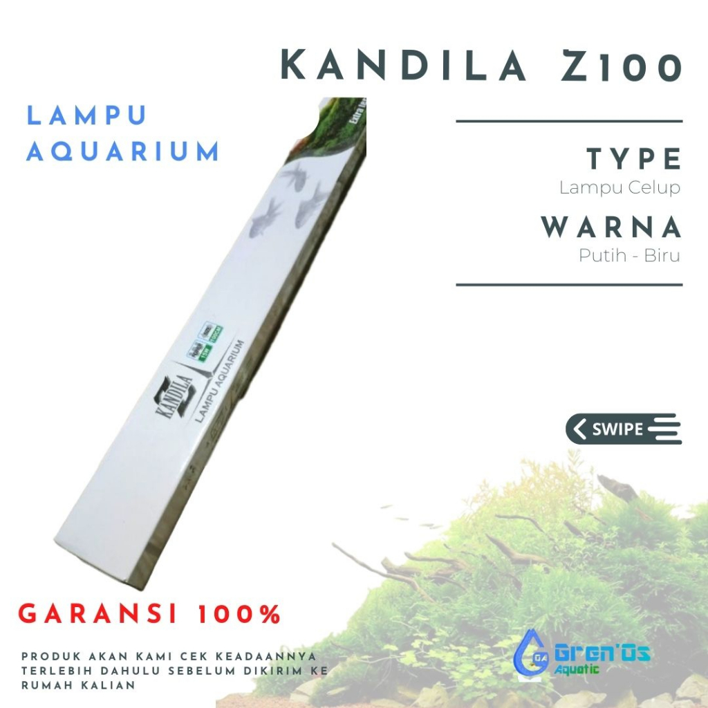 Lampu Celup Kandila Z 100 cm Aquarium Hemat Listrik Warna Putih Biru