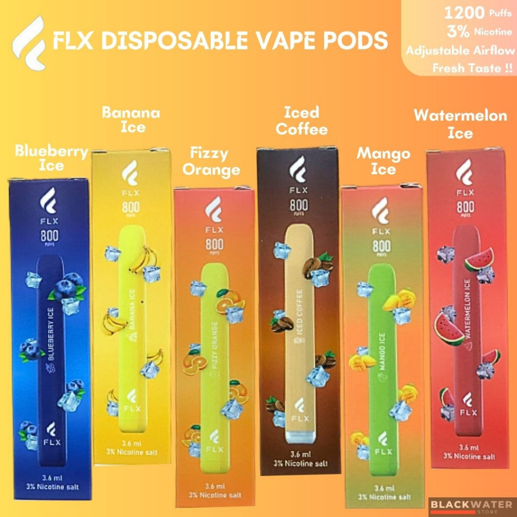 FLX Pods Disposable Vape Bar - 1200 Puffs 3% Nic - Blueberry Ice