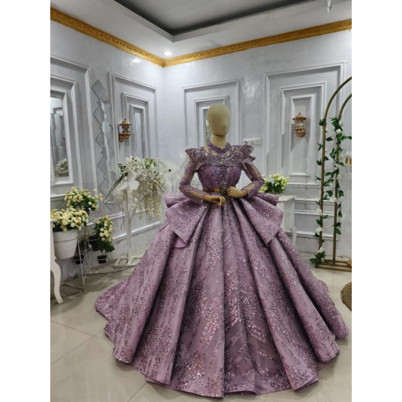GAUN BARBIE GOTIK CANTIK MURAH MEWAH WARNA LILAC