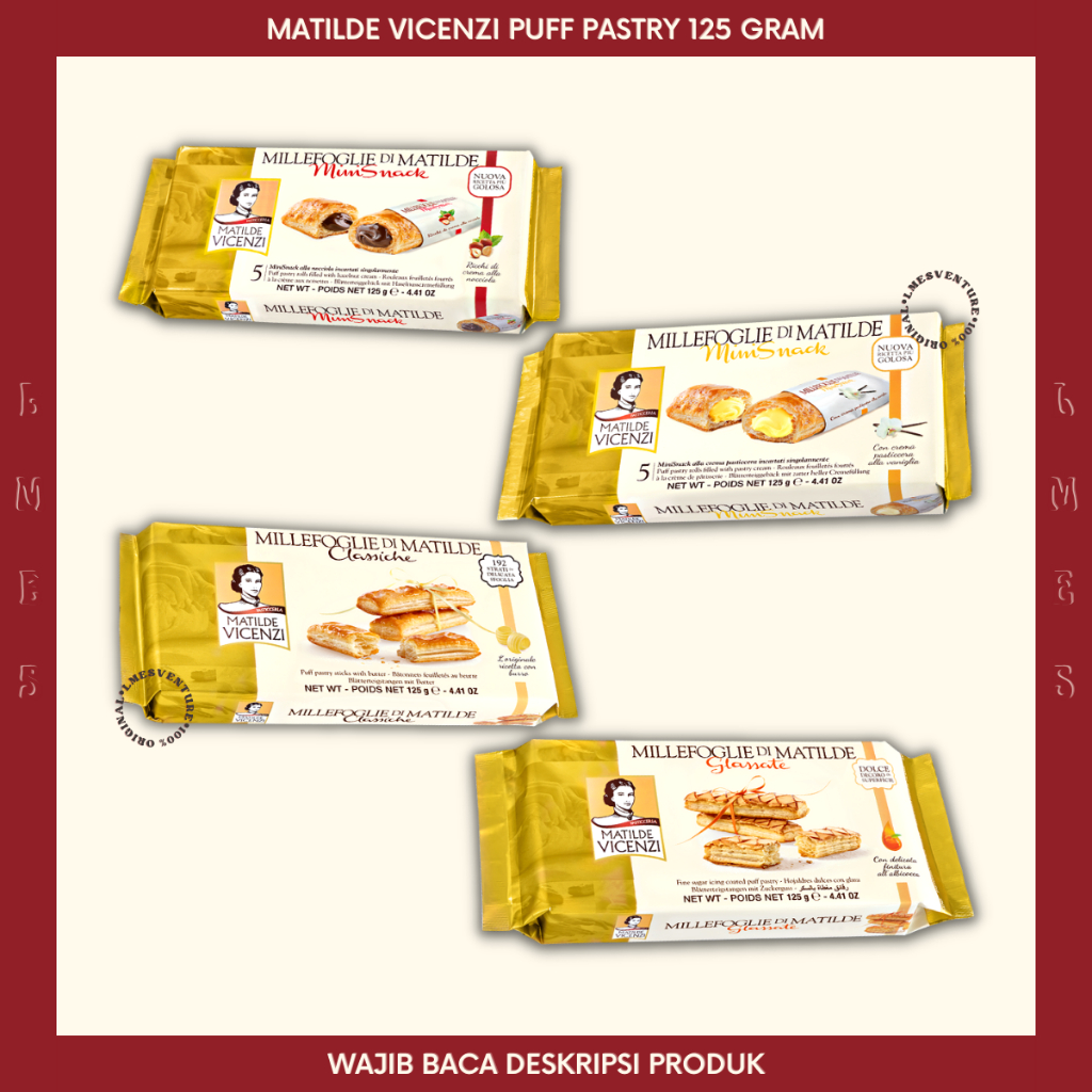 [ LMES ] Pastri Matilde Vicenzi Millefoglie Di Matilde Puff Pastry 125gr Hazelnut - Vanilla - Classi