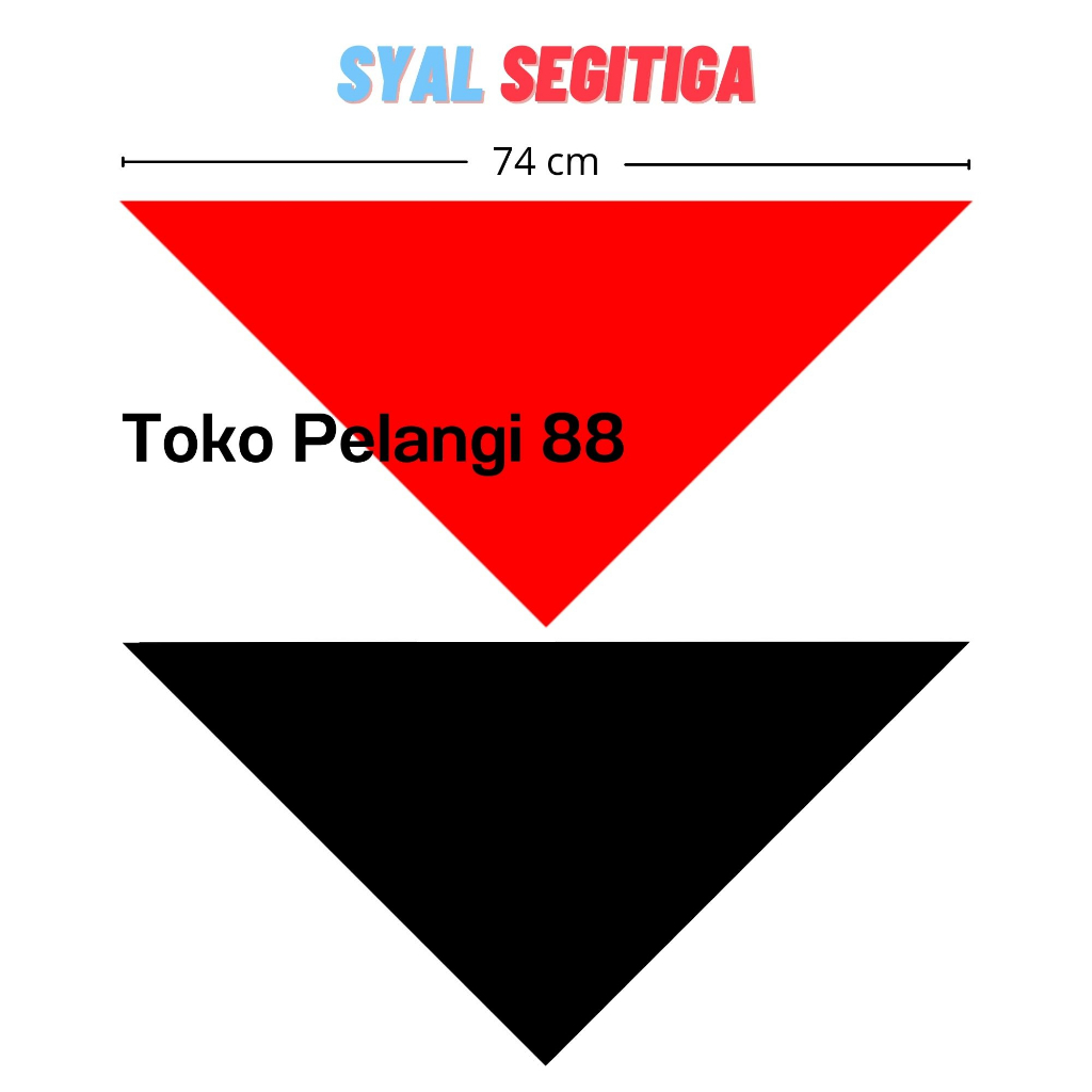 Slayer  Syal Merah dan Hitam Polos Segitiga