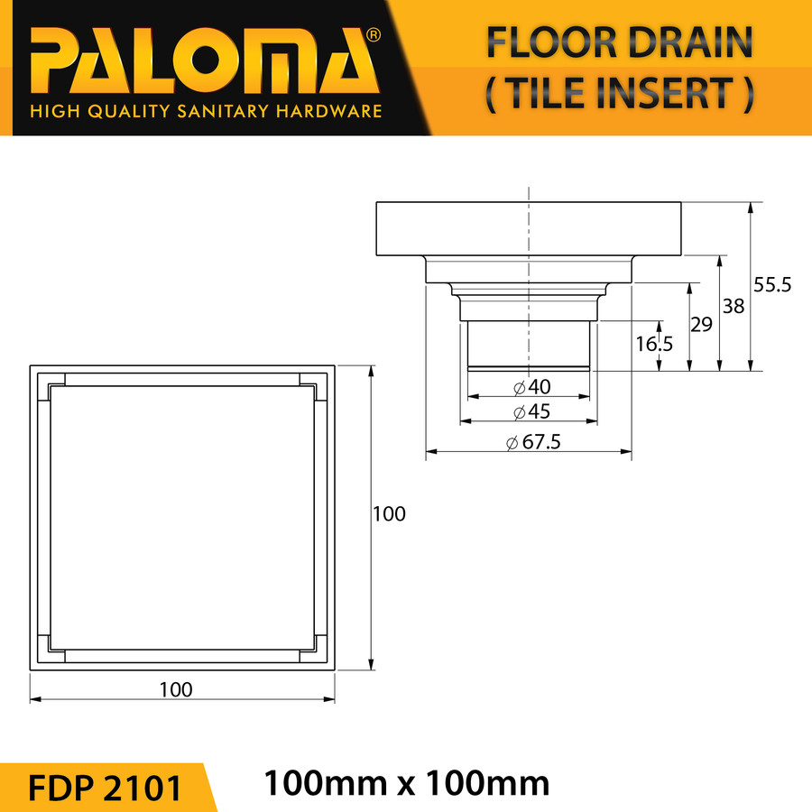 Paloma Floor Drain Strainer Saringan Got Kamar Mandi Anti Bau FDP 2101