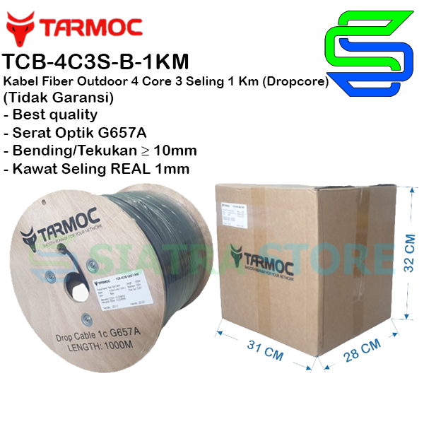 Tarmoc Dropcore Cable FO 4 CORE 3 SELING 1000m/Kabel FO Drop Core SM