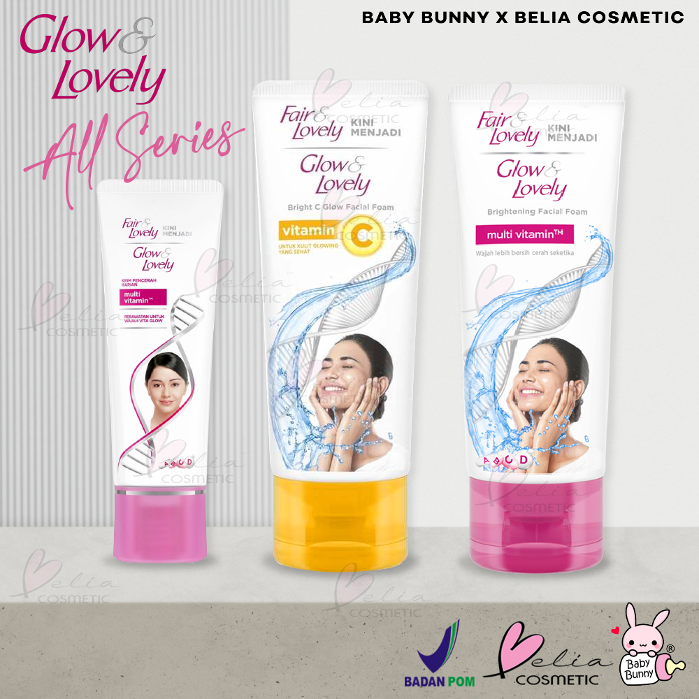❤ BELIA ❤ FAIR & LOVELY GLOW & LOVELY Brightening Facial Foam 100g | 50g | Krim Pencerah Harian 23g 