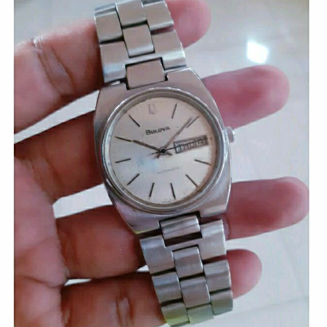 BULOVA SWISS ETA 2836-1. KONDISI OFF Perlu Ganti Balance Wheels. (second,vintage,kuno,antik)