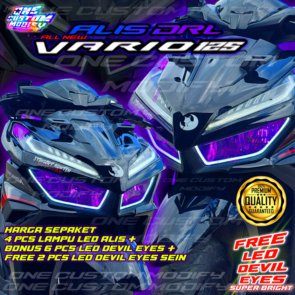 LAMPU ALIS DRL NEW VARIO 125 2022 2023 2024 BONUS LED DEMON EYES VARIASI MOTOR ONE CUSTOM MODIFY