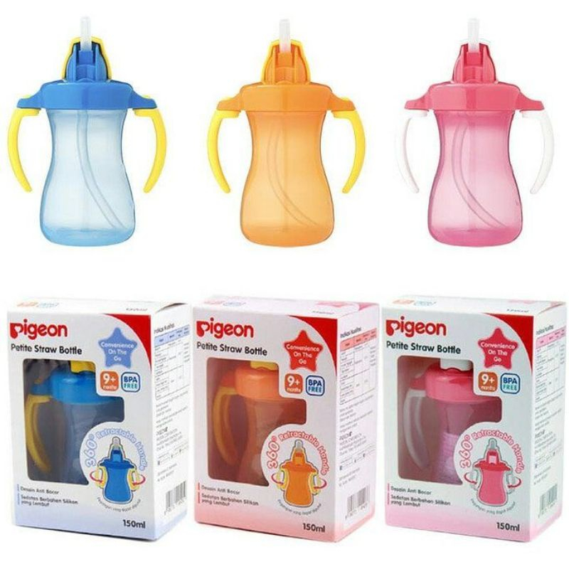 PIGEON Petite Straw Bottle | Botol Minum Bayi