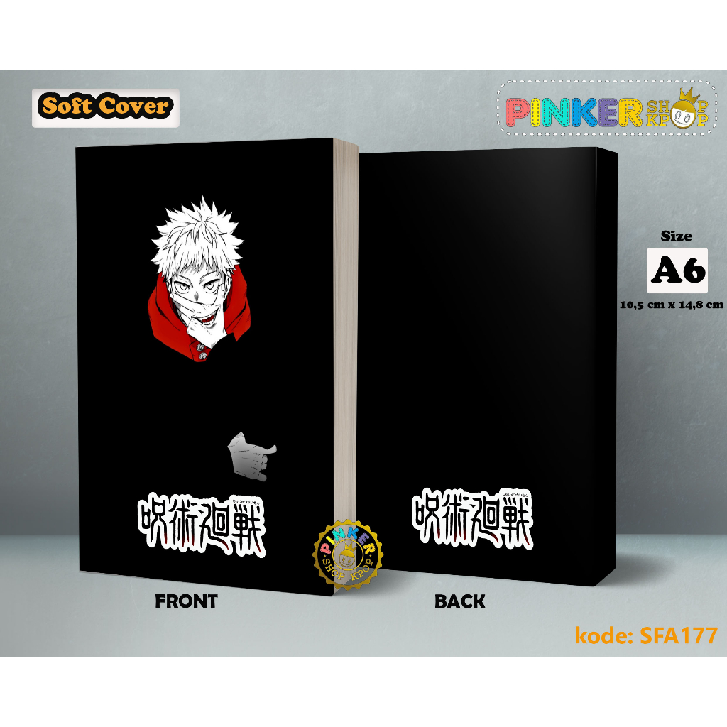 

(SFA177) Pocket Note Anime Jujutsu Kaisen ITADORI Softcover A6/A5 Buku Tulis catatan Notes Agenda Planner Jurnal