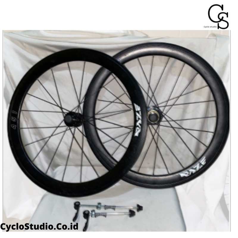 Wheelset Wheel Set Rim Sepeda Lipat Merk  RAZE 20 451 Hitam V Brake