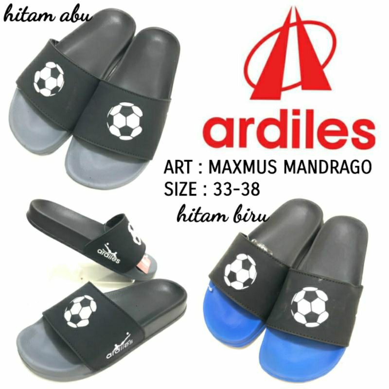 Sandal Selop Anak Pria Maxmus Mandrago Hitam Abu Hitam Biru Sandal Slip On Phylon 33-38