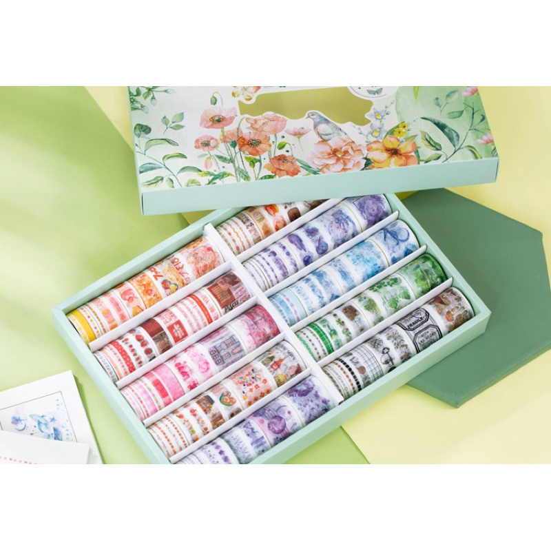 

10 Rolls Simple Abstract Washi Tape Deco Masking Tape Selotip Jurnal DIY Scrapbook - A0003