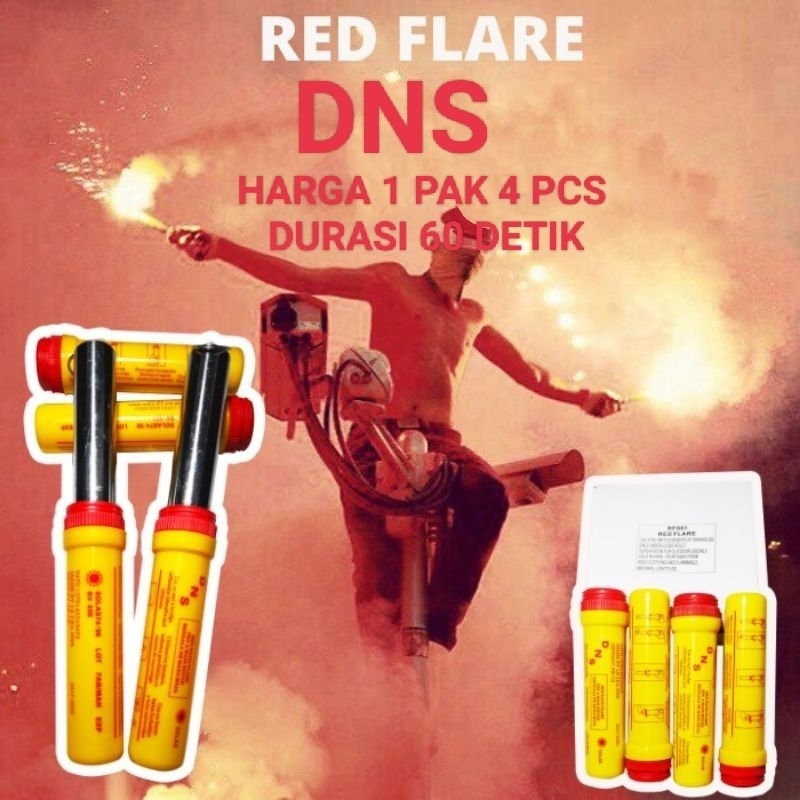 RED HAND FLARE DNS ORIGINAL - HARGA PER PAK ISI 4PCS API RED