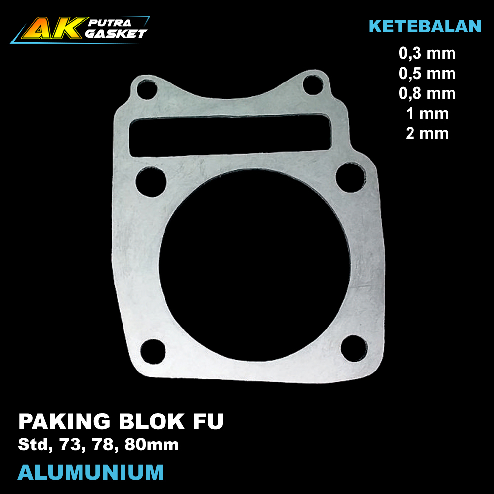 Paking Blok Alumunium Satria FU Diameter Std, 73, 78, 80 mm / Packing Perpak Gasket Almunium FU