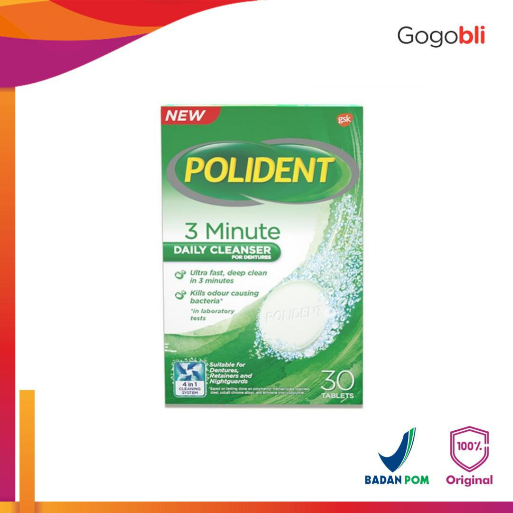 Polident 3 Minute Denture Cleanser 30 Tablet