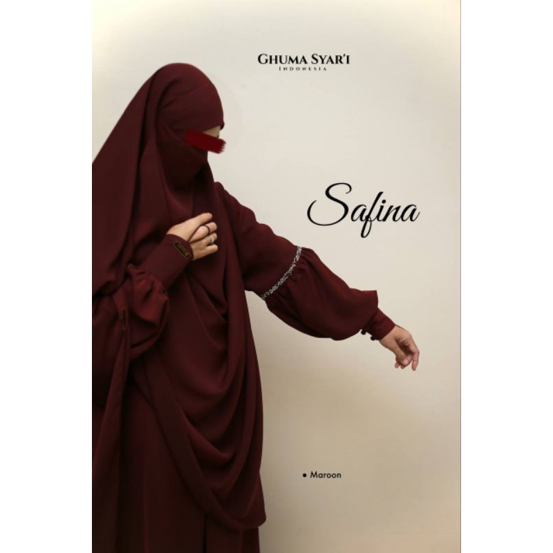 SAFINA SERIES BY GHUMA SYAR’I, JILBAB MENJUNTAI, BAHAN LUXURY SILK