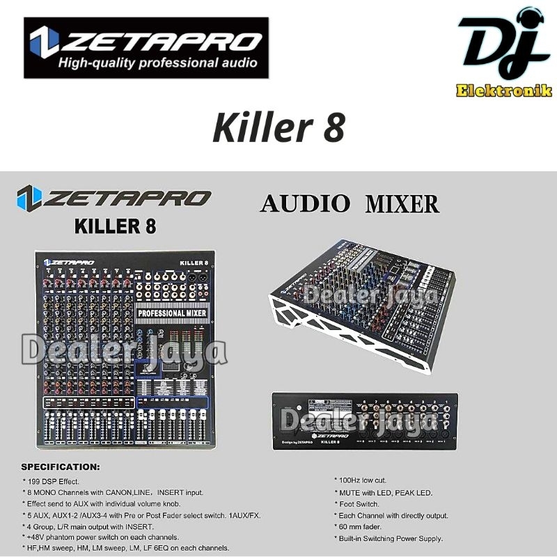 Mixer Analog Zetapro KILLER 8 / KILLER8 - 8 channel