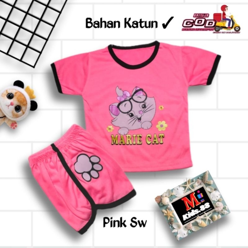 Setelan Playset Anak Cupa Cup Baju Anak MARIE CAT/Set Anak Balita/Set Anak Unisex Buat Usia 0-4 tahun