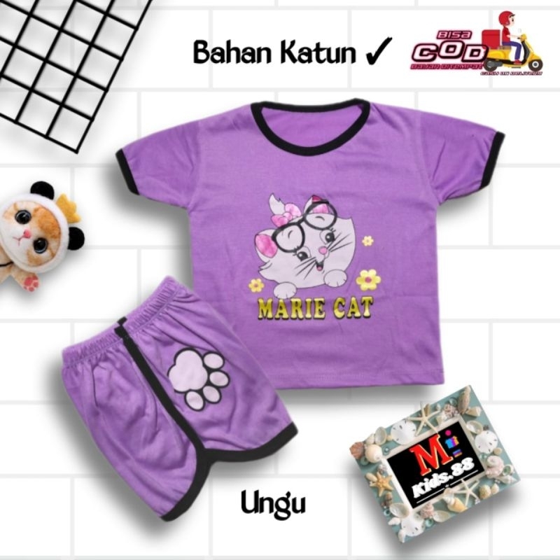 Setelan Playset Anak Cupa Cup Baju Anak MARIE CAT/Set Anak Balita/Set Anak Unisex Buat Usia 0-4 tahun