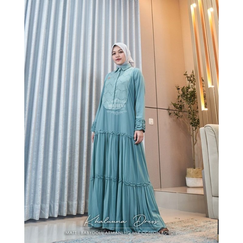 KHALUNA DRESS BY MAREVI/DRESS MAREVI/HGAMIS PREMIUM/GAMIS JUMBO/GAMIS LD 110/GAMIS MAREVI/DRESS ORIG